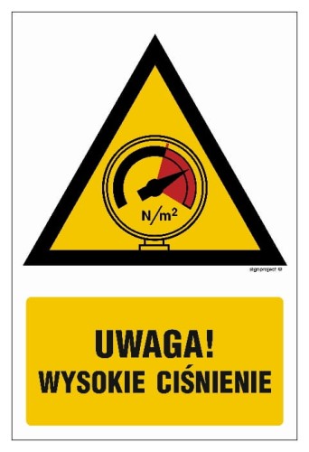 JA014 Ostrzeżenie przed wysokim ciśnieniem