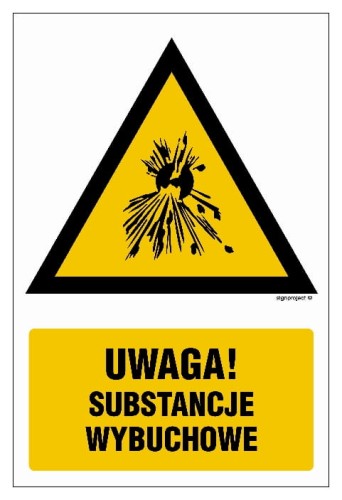 JA012 Ostrzeżenie przed substancjami wybuchowymi