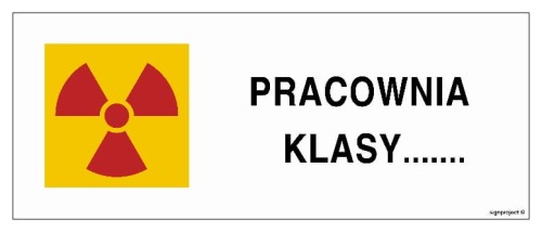 KA011 Znak ostrzegawczy do oznakowania pracowni z otwartymi źródłami promieniotwórczymi