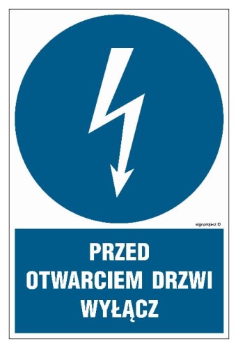 HE019 Przed otwarciem drzwi wyłącz 