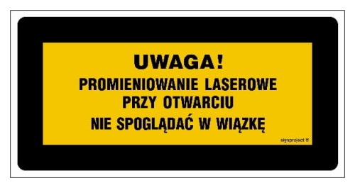 KB006 Uwaga! Promieniowanie laserowe przy otwarciu Nie spoglądać w wiązkę Nie obserw. przez przyrządy opty