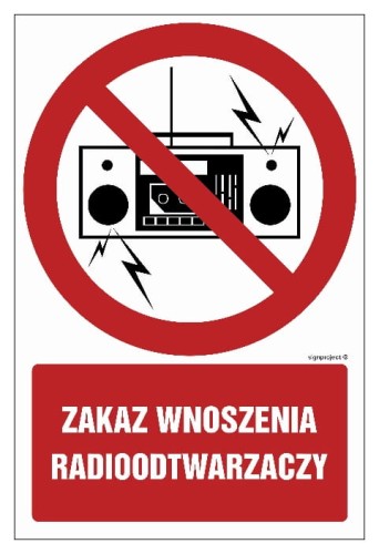 GC048 Zakaz wnoszenia radioodtwarzaczy