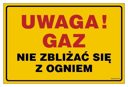 JD016 Uwaga! Gaz - nie zbliżać się z ogniem