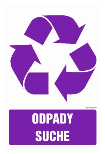 OD111 Etykieta na pojemniki na odpady  Odpady suche