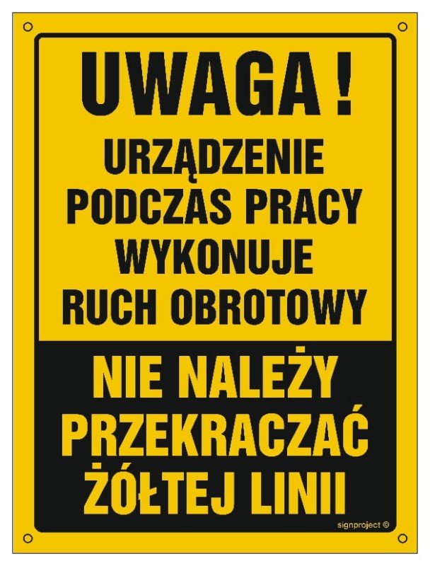 OA169 Uwaga! Ruch obrotowy urządzenia nie przekraczać żółtej linii-1 15161