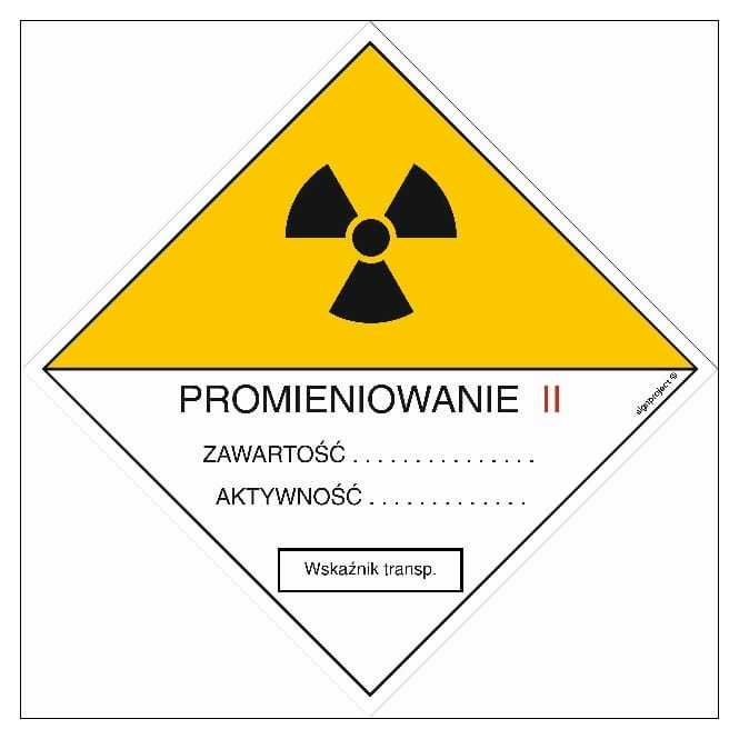 KA004 Znak ostrzegawczy do oznakowania przesyłek transportowych kategorii II-1 15173