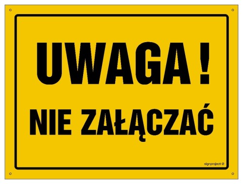 OA157 Uwaga! Nie załączać