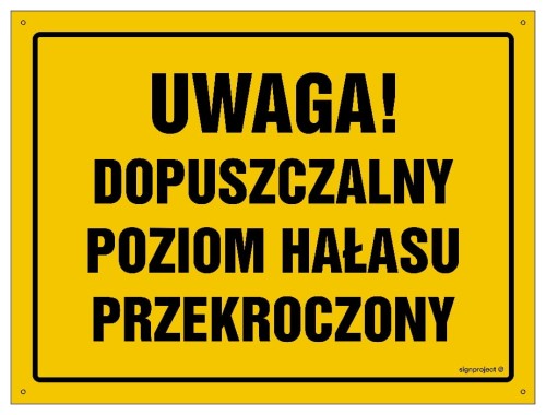 OA060 Uwaga! Dopuszczalny poziom hałasu przekroczony