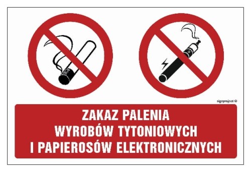 NC094 Zakaz palenia wyrobów tytoniowych i papierosów elektronicznych