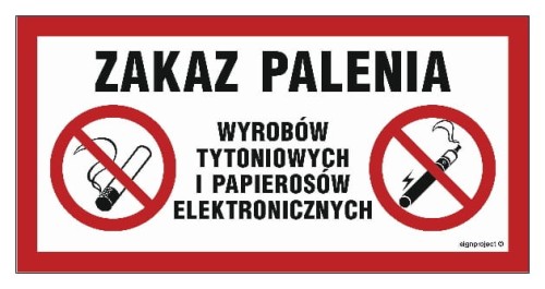 Zakaz palenia i papierosów elektronicznych 