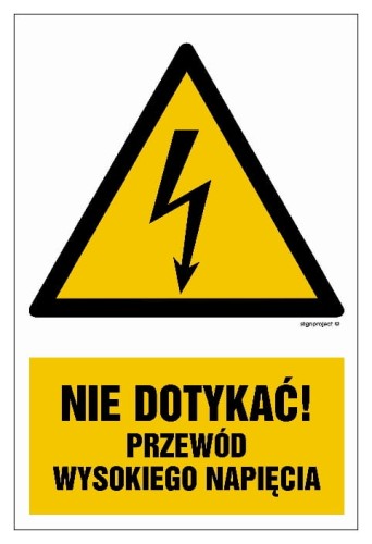 HA021 Nie dotykać przewód wysokiego napięcia