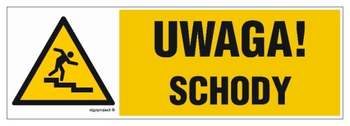 NC120 Uwaga schody - prawostronny