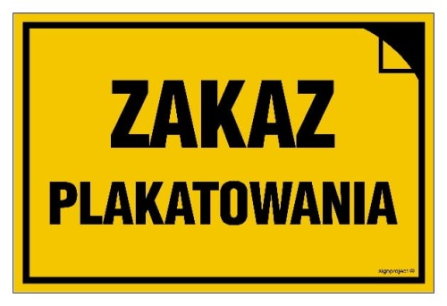 NC116 Zakaz plakatowania