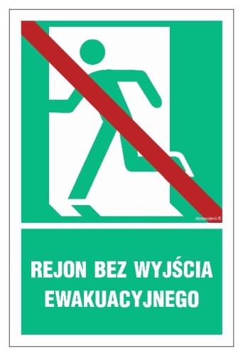 AC054 Rejon bez wyjścia ewakuacyjnego lewostronny