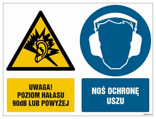 GM025 Uwaga poziom hałasu 90 dB lub powyżej Ochrona uszu obowiązkowa