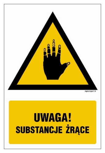 JA010 Ostrzeżenie przed substancjami żrącymi