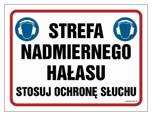 NB028 Strefa nadmiernego hałasu. Stosuj ochronę słuchu