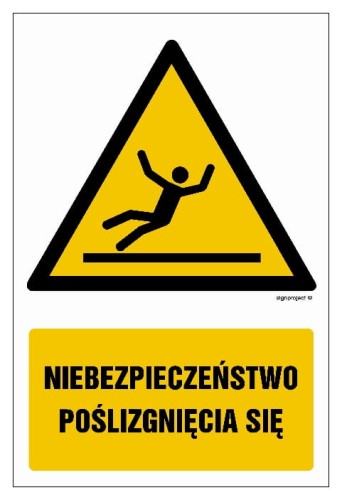 GF019 Niebezpieczeństwo poślizgnięcia się 