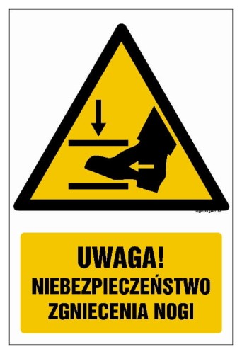 GF065 Uwaga! Niebezpieczeństwo zgniecenia nogi