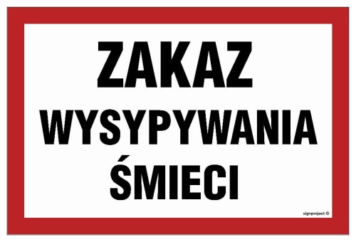 OD020 Zakaz wysypywania śmieci