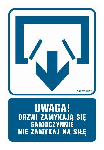 RB011 Uwaga! Drzwi zamykają się samoczynnie. Nie zamykaj na siłę (drzwi dwuskrzydłowe)
