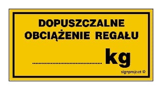 NC095 Dopuszczalne obciążenie regału ....... kg