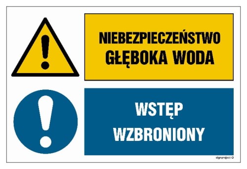 GN005 Niebezpieczeństwo Głęboka woda Wstęp wzbroniony