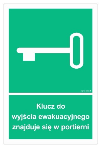 AC067 Klucz do wyjścia ewakuacyjnego znajduje się w portierni