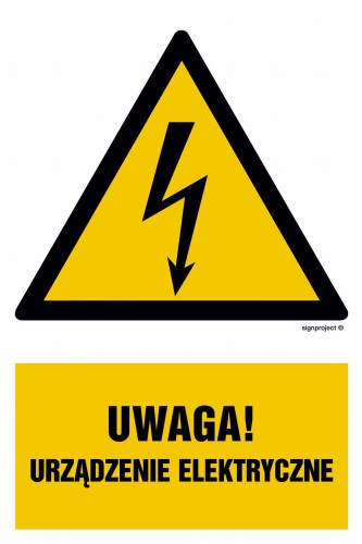 HA022 Uwaga urządzenie elektryczne