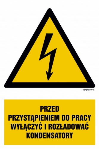 HA018 Przed przystąpieniem do pracy wyłączyć i rozładować kondensatory 