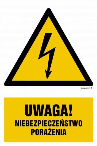HA019 Uwaga niebezpieczeństwo porażenia