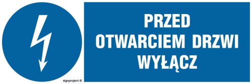 HF019 Przed otwarciem drzwi wyłącz