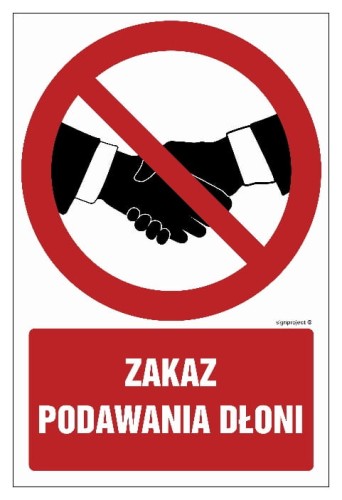 GC091 Zakaz podawania dłoni
