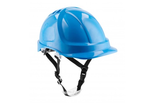Kask roboczy wentylowany ochronny 4-p niebieski hełm budowlany ABS EN 397