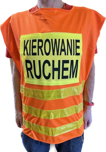 KAMIZELKA KIEROWANIE RUCHEM narzutka KOSZULKA ostrzegawcza wkładana P.głowę