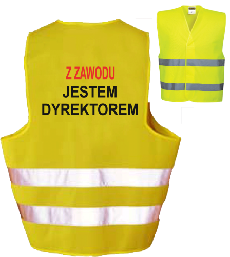 Z ZAWODU JESTEM DYREKTOREM  - Kamizelka z nadrukiem ostrzegawcza odblaskowa