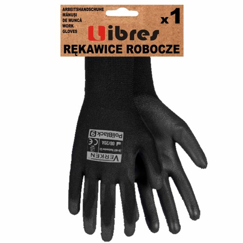 Rękawiczki robocze PoliBlack - manualne warsztatowe VERKEN