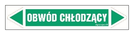 JF287 OBWÓD CHŁODZĄCY Naklejki Kierunkowe