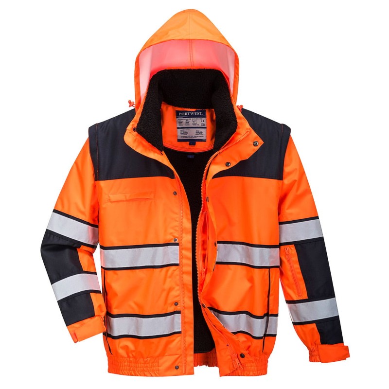 Ostrzegawcza kurtka zimowa Bomber 3 w 1-1 18967  | C466OBR4XL