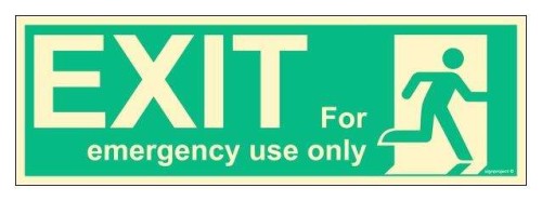 FB163 Exit for emergency use only, right side