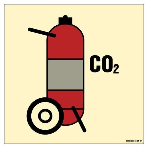 FE101 CO 2 wheeled fire extinguisher