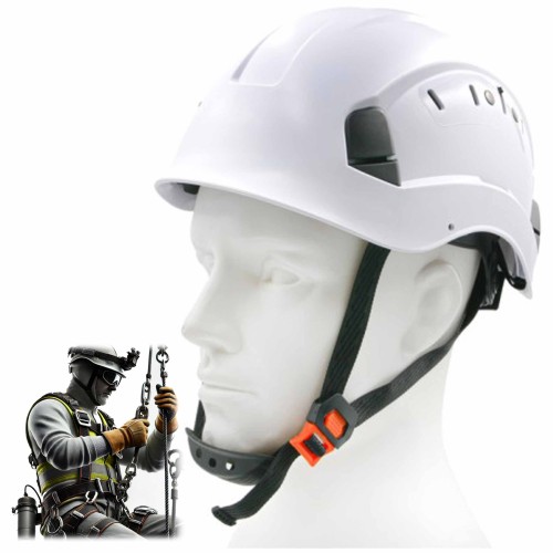 Kask roboczy wysokościowy z paskiem regulacja wentylacja THOR biały ST03