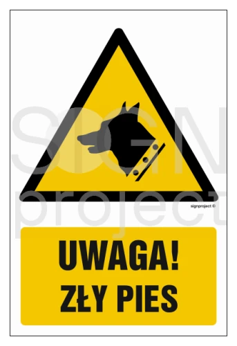 GF015 Uwaga - zły pies! - arkusz 9 naklejek