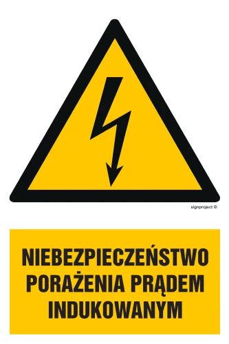   HA013 Niebezpieczeństwo porażenia prądem indukowanym HA013_300x450_PN PN - Płyta PVC 1mm twarda