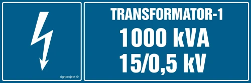   HI003 Transformator-1 1000kVA 15/0.5 kV - arkusz 8 naklejek HI003_100x33_FN FN - Folia samoprzylepna