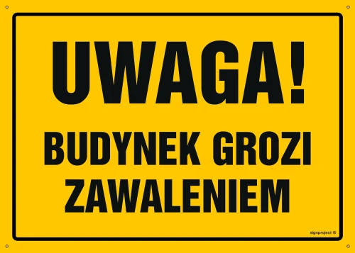   OA038 Uwaga! Budynek grozi zawaleniem OA038_600x430_FN FN - Folia samoprzylepna