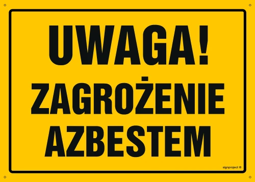   OA104 Uwaga! Zagrożenie azbestem OA104_600x430_FN FN - Folia samoprzylepna