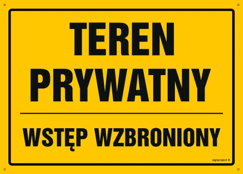   OA127 Teren prywatny Wstęp wzbroniony OA127_600x430_FN FN - Folia samoprzylepna