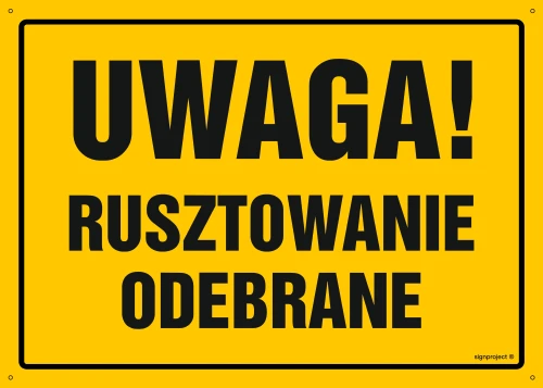   OA138 Uwaga! Rusztowanie odebrane OA138_450x320_FN FN - Folia samoprzylepna
