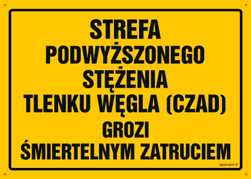   OA074 Strefa podwyższonego stężenia tlenku węgla (czadu) - grozi śmiertelnym zatruciem OA074_300x215_FN FN - Folia samoprzylepna